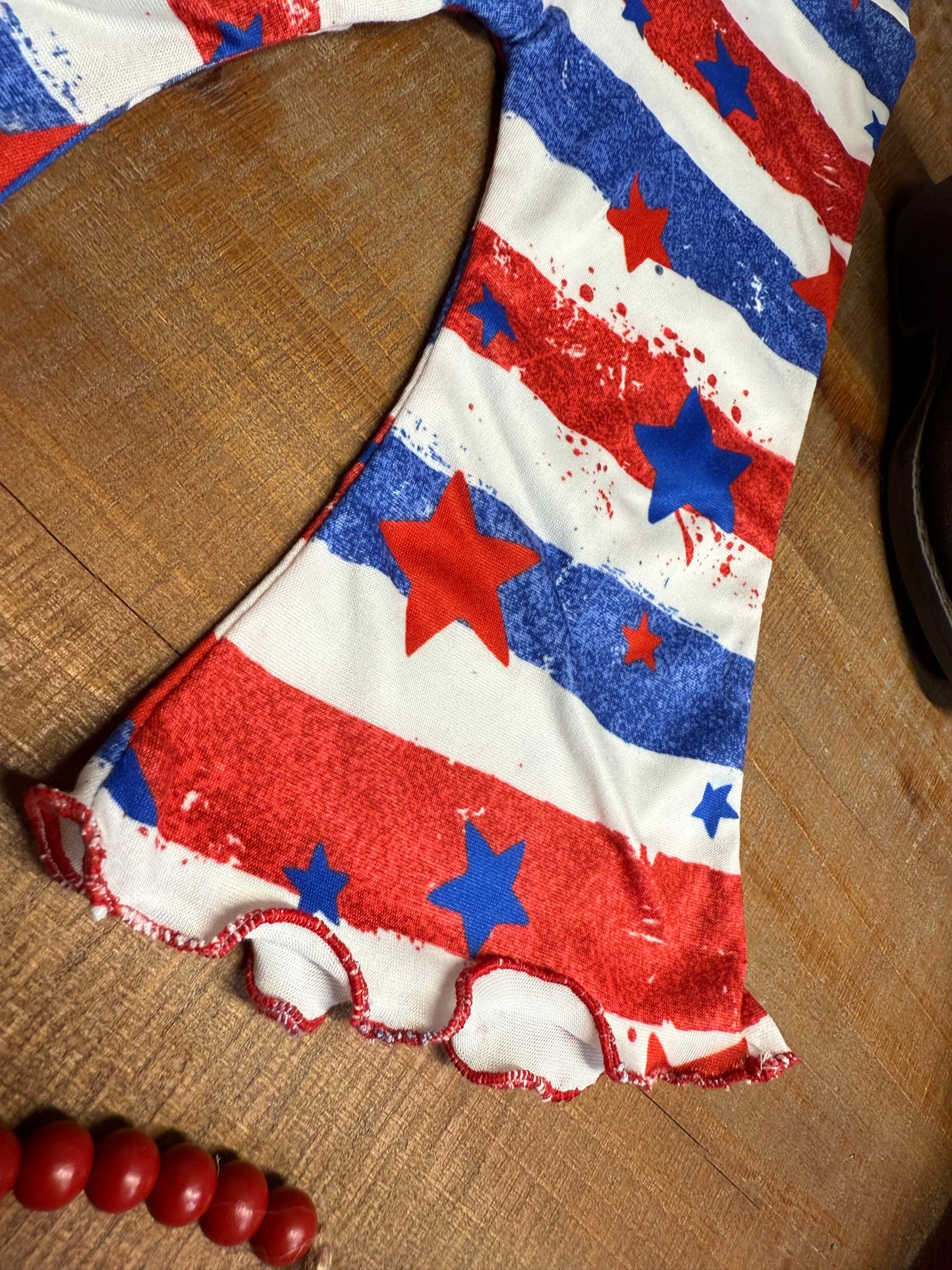 Patriotic Star Flare Pants: Red White & Blue Toddler Bell Bottoms