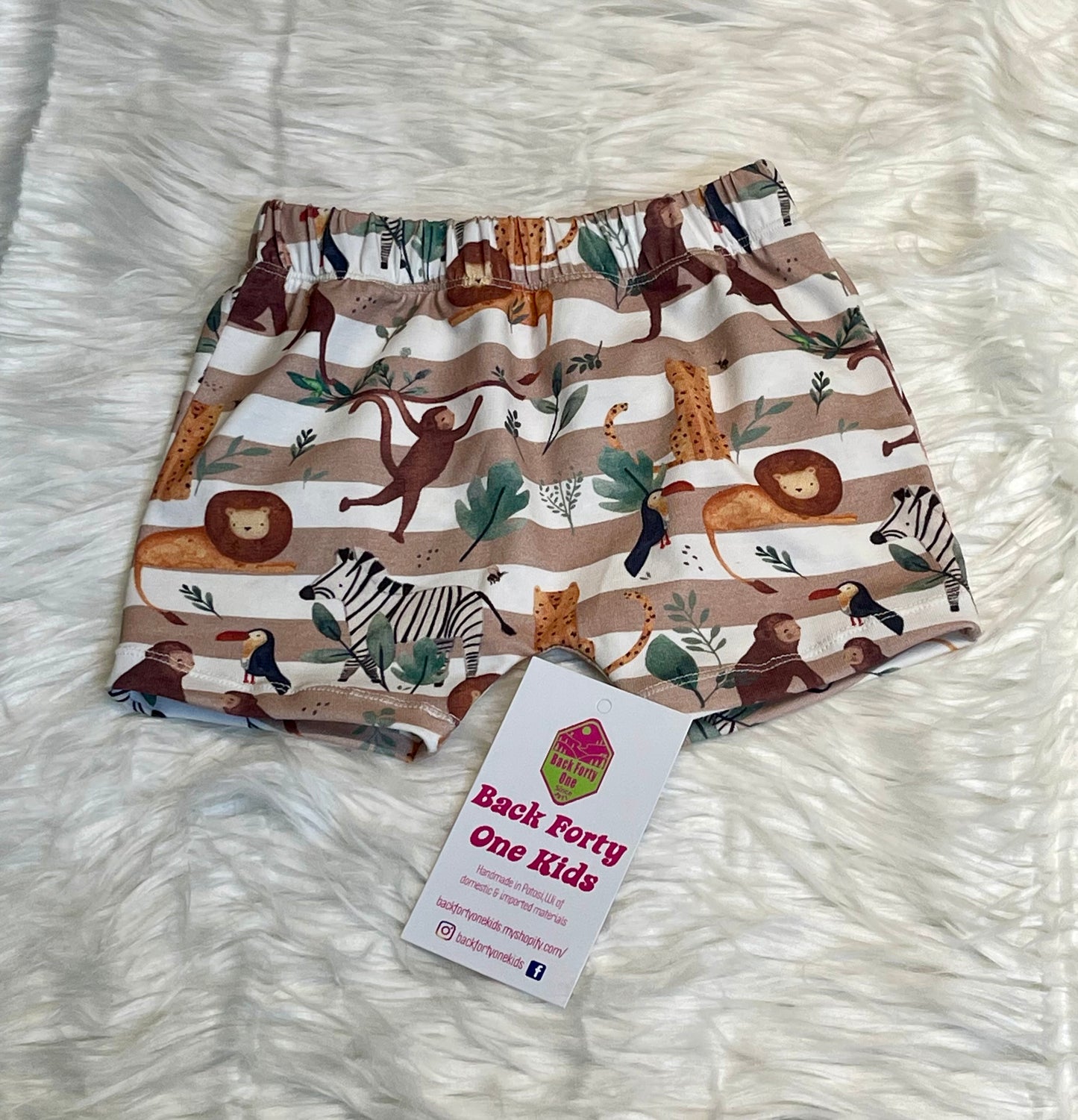 Organic Cotton Jungle animal shorts