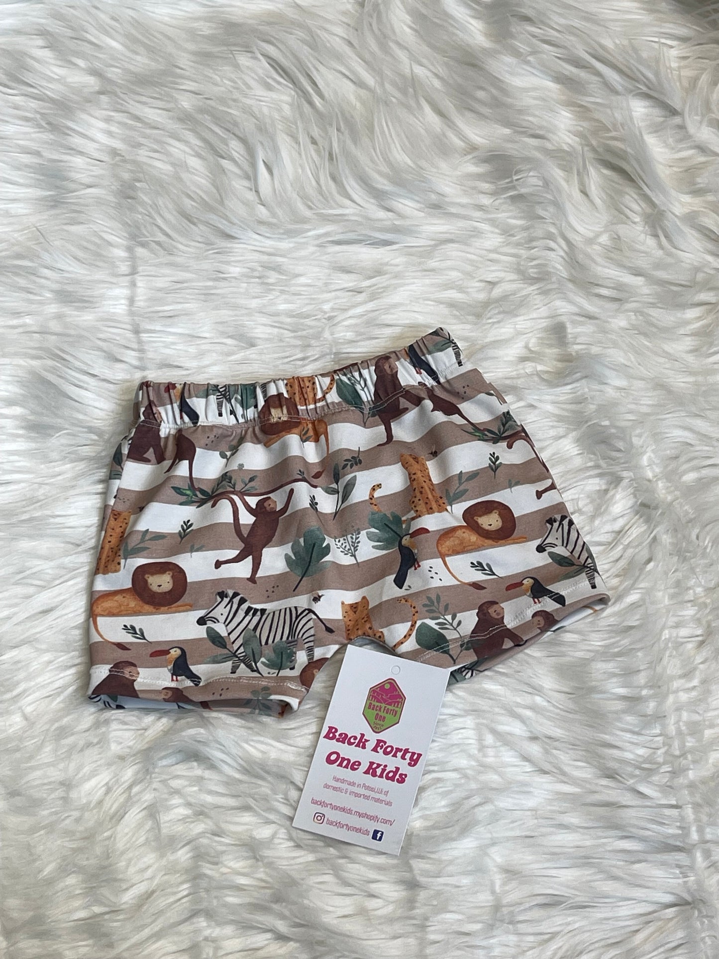 Organic Cotton Jungle animal shorts