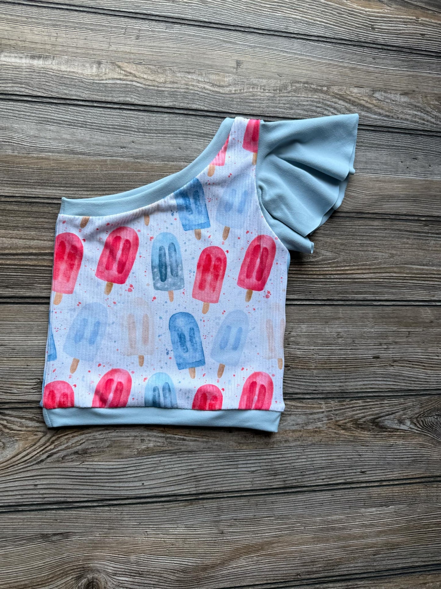 Popsicle One-Shoulder Top & Flare Pants Set